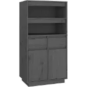vidaXL Highboard Grau 60x40x116,5 cm Massivholz Kiefer