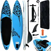 vidaXL Aufblasbares Stand Up Paddle Board Set 305x76x15 cm Blau