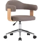 vidaXL Drehbarer Bürostuhl Taupe Bugholz und Stoff