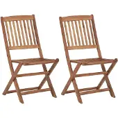 vidaXL Klappbare Gartenstühle 2 Stk. Massivholz Akazie