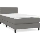 vidaXL Boxspringbett mit Matratze Dunkelgrau 80x200 cm Stoff