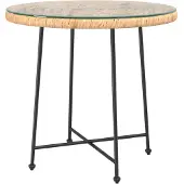 vidaXL Esstisch Ø80 cm Hartglas und Stahl