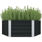 vidaXL Hochbeet Anthrazit 129 x 129 x 45 cm Verzinkter Stahl