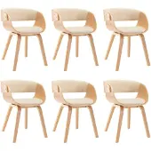 vidaXL Esszimmerstühle 6 Stk. Creme Bugholz und Kunstleder