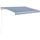 vidaXL Markise Automatisch Einziehbar 300x250 cm Blau und Weiß