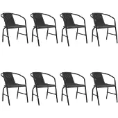 vidaXL Gartenstühle 8 Stk. Rattan-Optik Kunststoff und Stahl 110 kg