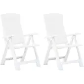 vidaXL Verstellbare Gartenstühle 2 Stk. Kunststoff Weiß