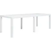 vidaXL Gartentisch Weiß 220x90x72 cm Kunststoff Rattan-Optik