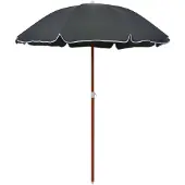 vidaXL Sonnenschirm mit Stahl-Mast 180 cm Anthrazit