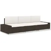 vidaXL Modulares 3-Sitzer-Sofa Poly Rattan Braun