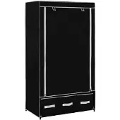 vidaXL Kleiderschrank Schwarz 87 x 49 x 159 cm Stoff