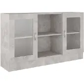 vidaXL Vitrinenschrank Betongrau 120x30,5x70 cm Holzwerkstoff