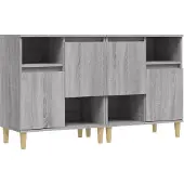 vidaXL Sideboards 2 Stk. Grau Sonoma 60x35x70 cm Holzwerkstoff