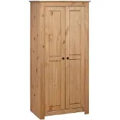 vidaXL Kleiderschrank 3-Türig 118×50×171,5 Cm Kiefer Panama Serie | Farbe: Braun | Größe: 80 x 50 x 171.5 cm