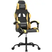 vidaXL Gaming-Stuhl Drehbar Schwarz und Golden Kunstleder