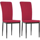vidaXL Esszimmerstühle 2 Stk. Weinrot Samt