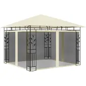 vidaXL Pavillon mit Moskitonetz 3x3x2,73 m Creme 180 g/m²