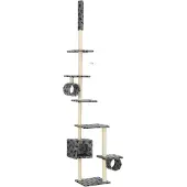 vidaXL Katzen-Kratzbaum mit Sisal-Kratzsäulen 260cm Grau Pfotenabdruck