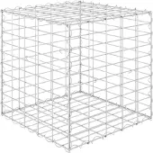 vidaXL Würfel-Gabionen-Hochbeet Stahldraht 50x50x50 cm