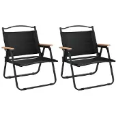 vidaXL Campingstühle 2 Stk. Schwarz 54x43x59 cm Oxford-Gewebe