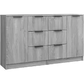 vidaXL Sideboards 2 Stk. Grau Sonoma 60x30x70 cm Holzwerkstoff