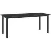 vidaXL Gartentisch Schwarz 190x90x74 cm Aluminium und Glas