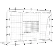 vidaXL Fußball-Rebounder Weiß & Schwarz 184x61x123 cm Stahl & PE