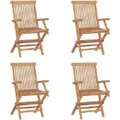 vidaXL Klappbare Gartenstühle 4 Stk. Massivholz Teak
