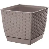 Prosperplast - RATOLLA SQUARE 2,5-l-Blumentopf – 16,5 x 16,5 x 14,2 cm in der Farbe Mokka