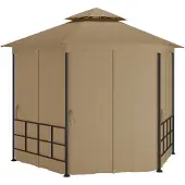 vidaXL Pavillon mit Seitenwänden 3,1x2,7 m Taupe