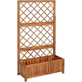 vidaXL Hochbeet mit Spalier 85x38x150 cm Massivholz Akazie