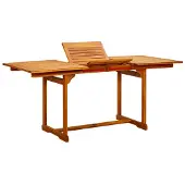 vidaXL Garten-Esstisch (120-170)x80x75 cm Massivholz Akazie