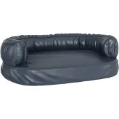 vidaXL Hundebett Ergonomisch Schaumstoff Dunkelblau 75x53cm Kunstleder