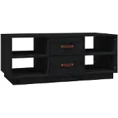 vidaXL Couchtisch Schwarz 100x50x41 cm Massivholz Kiefer