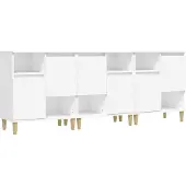 DKD Home Decor Sideboards 3 Stk. Weiß 60x35x70 cm Holzwerkstoff