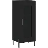 vidaXL Sideboard Schwarz 34,5x34x90 cm Holzwerkstoff