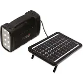Technaxx Solarstrom-Kit - wiederaufladbar - 23 x 14 cm - 5m Kabel - 3 LED-Leuchten - USB - schwarz