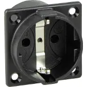 As Schwabe as-Schwabe Schutzkontakt-Einbaudose Schwarz mit Klappdeckel 230V 16A IP54