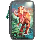Dino World 3-Fach Federtasche Led Grau