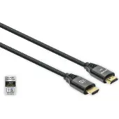 Manhattan MH, HDMI 2.1 Certified cable, braided, black 1m