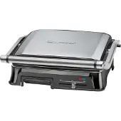 Clatronic KG 3571 elektrischer Kontaktgrill, Multigrill, für beidseitiges & fettfreies Grillen, antihaftbeschichtete Platten, Kabelaufwicklung, 2000 Watt, edelstahl
