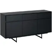 Giga Meubel Sideboard Otoya Schwarz 155 cm - 3 Türen, 3 Schubladen & Metallgestell