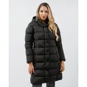 Colmar Damen lange Winterjacke mit Kapuze aus Synthetik Schwarz