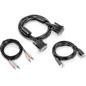 Trendnet TK-CD06, 1,8 m, USB, USB, DVI-I, Schwarz, 360 g