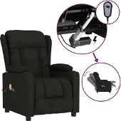vidaXL Massagesessel Elektrisch Schwarz Stoff