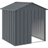 vidaXL Hundehütte mit Dach Anthrazit 117x103x123 cm Verzinkter Stahl