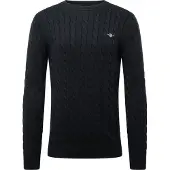 Gant Pullover Cotton Cabel C-Neck Herren Black-XXXL