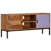 vidaXL TV-Schrank Honigbraun und Grau 110x30x50 cm Massivholz Akazie