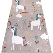 Rugsx Teppich FUN Sweety für Kinder, Einhorn, Regenbogen beige 240x330 cm