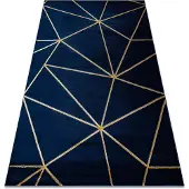 Rugsx Exklusiv EMERALD Teppich 1013 glamour, stilvoll geometrisch dunkelblau / gold 160x220 cm